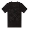 Off-White Herr c/o Distress Svart Grå 3D-skiss Pil Kortärmad Löst sittande T-shirt