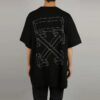 Off-White Herr c/o Distress Svart Grå 3D-skiss Pil Kortärmad Löst sittande T-shirt