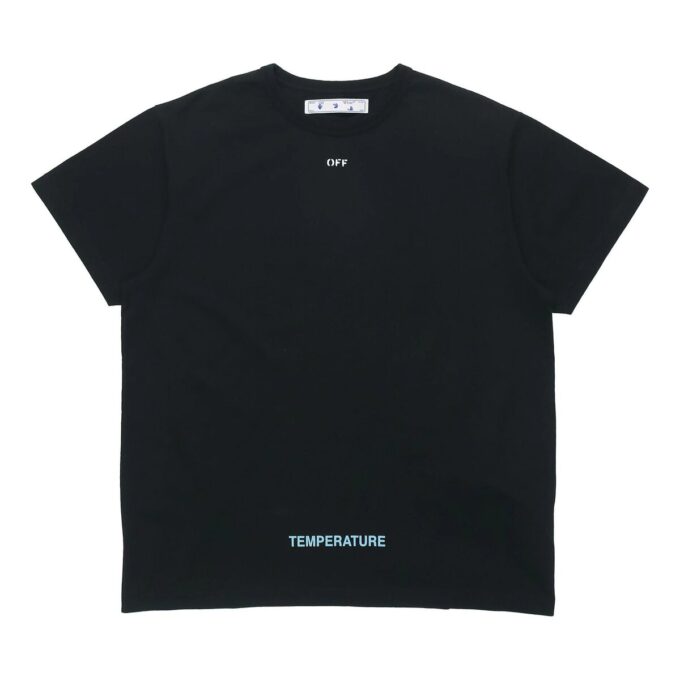 Off-White Herr C/O VIRGIL ABLOH Basic Alphabet Stripe kortärmad svart T-shirt