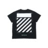 Off-White Herr C/O VIRGIL ABLOH Basic Alphabet Stripe kortärmad svart T-shirt