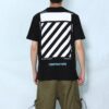 Off-White Herr C/O VIRGIL ABLOH Basic Alphabet Stripe kortärmad svart T-shirt
