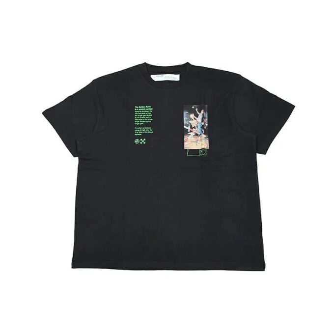 Off-White Herr C/O VIRGIL ABLOH Skeleton Painting Kortärmad Löst sittande Svart T-shirt
