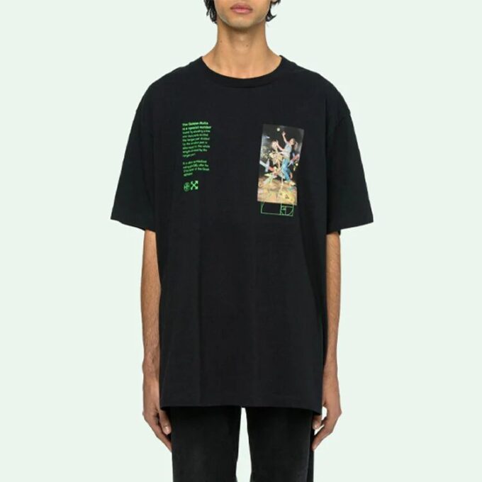 Off-White Herr C/O VIRGIL ABLOH Skeleton Painting Kortärmad Löst sittande Svart T-shirt