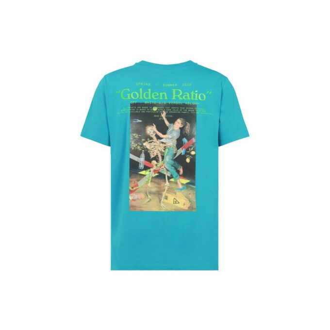 Off-White Herr C/O Virgil Abloh Skelettkaraktärstryck Kortärmad Vanlig version Blå T-shirt