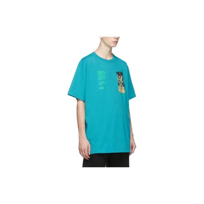 Off-White Herr C/O VIRGIL ABLOH Skelettmålning Kortärmad Löst sittande Blå T-shirt