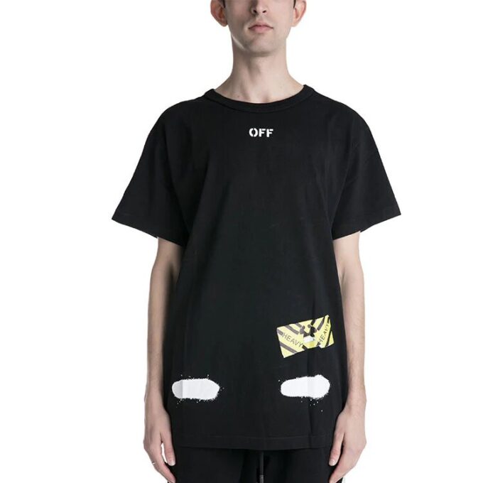 Off-White Herr C/O Virgil Abloh Tiger Stripes Splash Ink kortärmad svart T-shirt