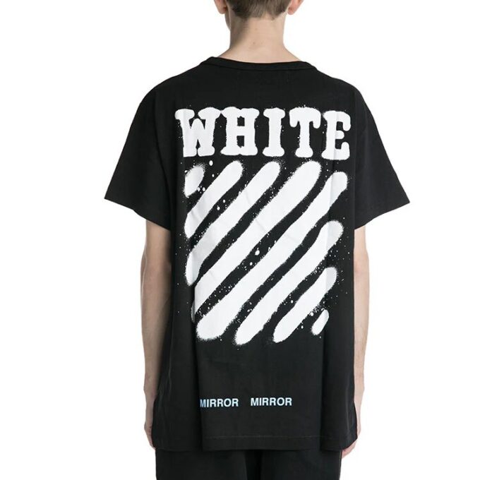 Off-White Herr C/O Virgil Abloh Tiger Stripes Splash Ink kortärmad svart T-shirt
