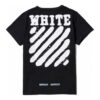 Off-White Herr C/O Virgil Abloh Tiger Stripes Splash Ink Rundhalsad kortärmad svart T-shirt