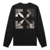 Off-White Herr c/o Virgil Caravaggio Tryck Rundhalsad Långärmad Svart T-shirt
