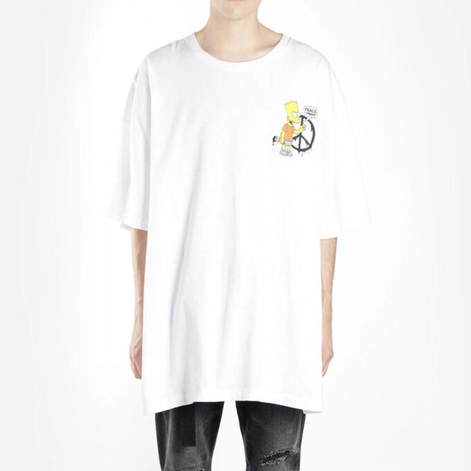 Off-White Herr C/O VIRGILABLOH Simpson Arrow Kortärmad Vit T-shirt