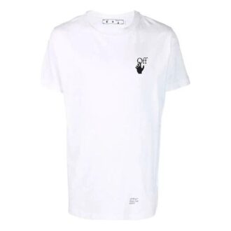 Off-White Herr Caravaggio Arrow enfärgad kortärmad vit T-shirt