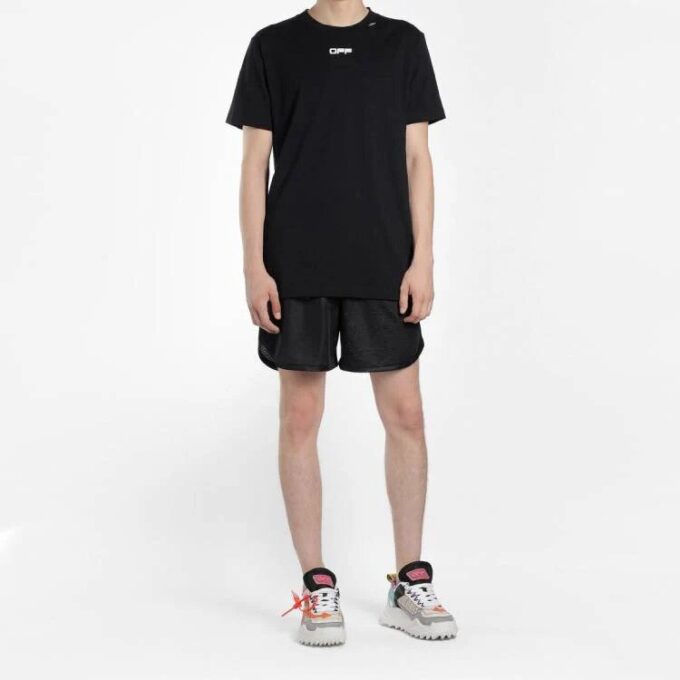 Off-White Herr Caravaggio Arrow Tryck på ryggen Kortärmad Vanlig version Svart T-shirt