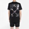Off-White Herr Caravaggio Arrow Tryck på ryggen Kortärmad Vanlig version Svart T-shirt