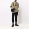 Off-White Herr Caravaggio Boy-tryck Långärmad T-shirt i lös passform, militärgrön
