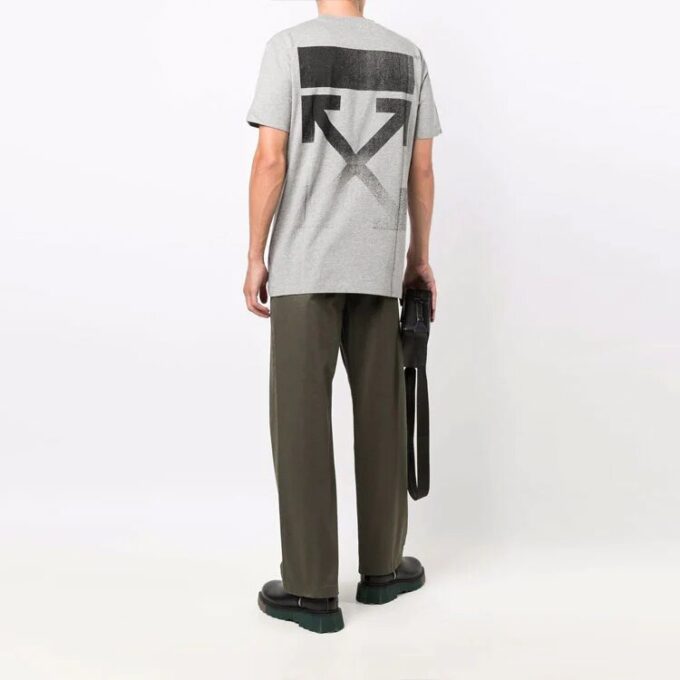 Off-White Herr FW21 Arrow Logo Bomullsshorts Grå T-shirt