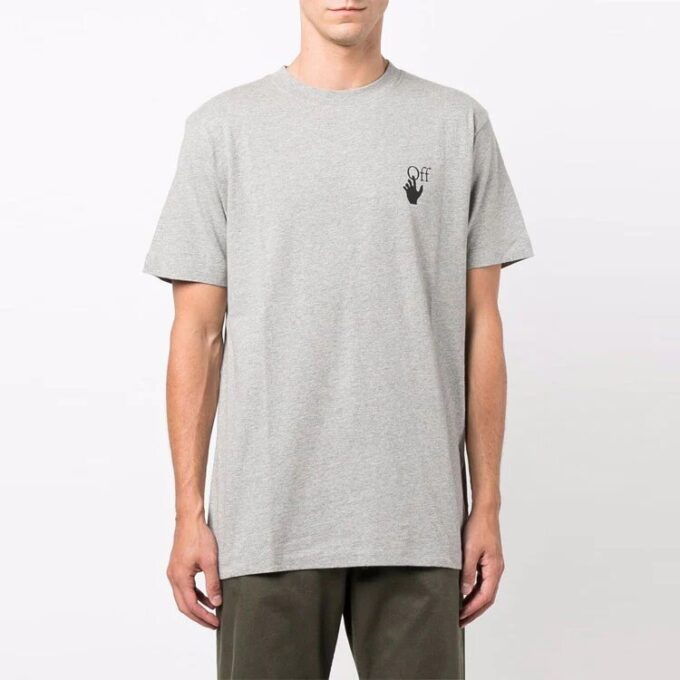 Off-White Herr FW21 Arrow Logo Bomullsshorts Grå T-shirt