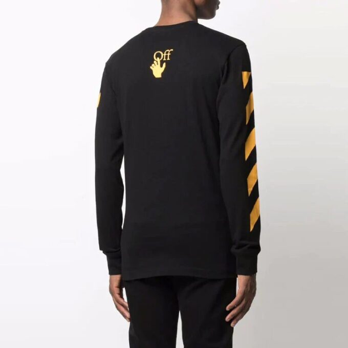 Off-White Herr FW21 Caravaggio-målning Långärmad svart T-shirt