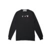 Off-White Herr FW21 Färgmålning Pil Rundhalsad Pullover Långärmad Slim Fit Svart T-shirt