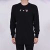 Off-White Herr FW21 Färgmålning Pil Rundhalsad Pullover Långärmad Slim Fit Svart T-shirt