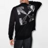 Off-White Herr FW21 Logo Alphabet Arrow Rundhalsad Långärmad Löst sittande Svart T-shirt