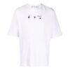 Off-White Herr FW21 Logo Rundhalsad Bomullskortärmad Löstsittande Vit T-shirt