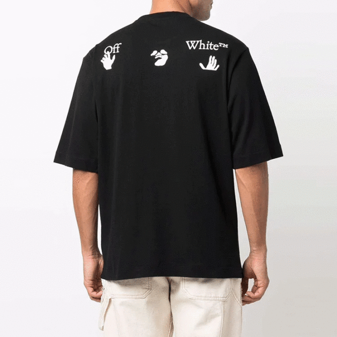 Off-White Herr FW21 Logo Rundhalsad Kortärmad Löst sittande Svart T-shirt