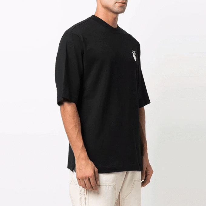 Off-White Herr FW21 Logo Rundhalsad Kortärmad Löst sittande Svart T-shirt