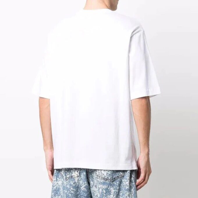 Off-White Herr FW21 Logo Rundhalsad Kortärmad Löst Sittande Vit T-shirt