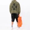 Off-White Herr FW21 Logotryck Långärmad Loose Fit Grön