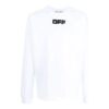 Off-White Herr FW21 Logotryck Långärmad Löst sittande Vit