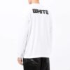 Off-White Herr FW21 Logotryck Långärmad Löst sittande Vit