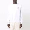 Off-White Herr FW21 Målningsmönster Rund hals Långärmad Vit