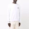 Off-White Herr FW21 Målningsmönster Rund hals Långärmad Vit