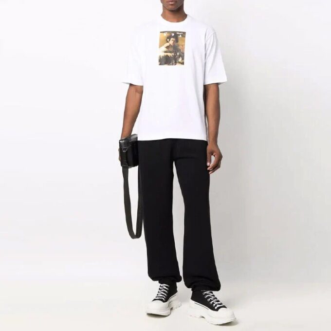 Off-White Herr FW21 Mönstrad Rundhalsad Kortärmad Vit T-shirt