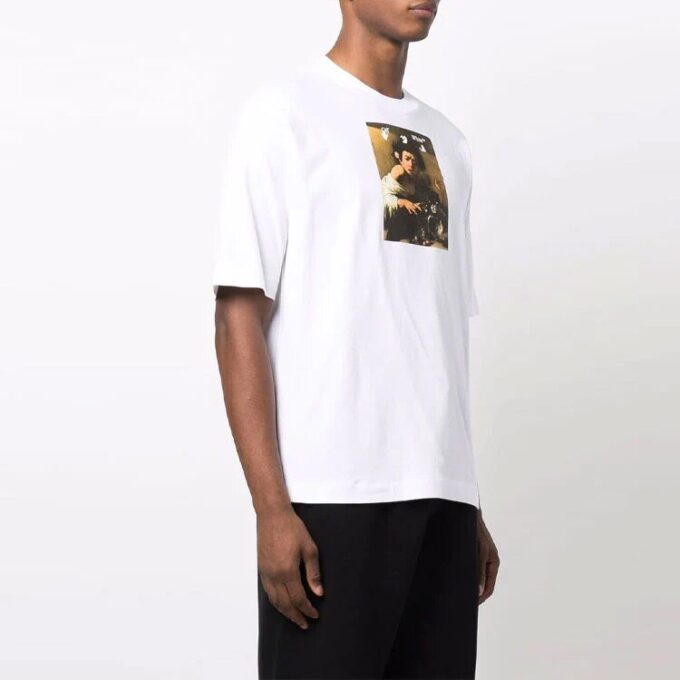 Off-White Herr FW21 Mönstrad Rundhalsad Kortärmad Vit T-shirt
