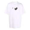 Off-White Herr FW21 Rundhalsad T-shirt med pilmönster, kortärmad, lös passform, vit