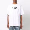 Off-White Herr FW21 Rundhalsad T-shirt med pilmönster, kortärmad, lös passform, vit