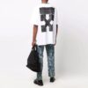 Off-White Herr FW21 Rundhalsad T-shirt med pilmönster, kortärmad, lös passform, vit