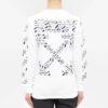 Off-White Herr FW21 T-shirt med gummiband, långärmad, slim fit, vit