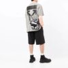 Off-White Herr FW21 T-shirt med logotryck, rund hals, korta ärmar och lös passform i grått