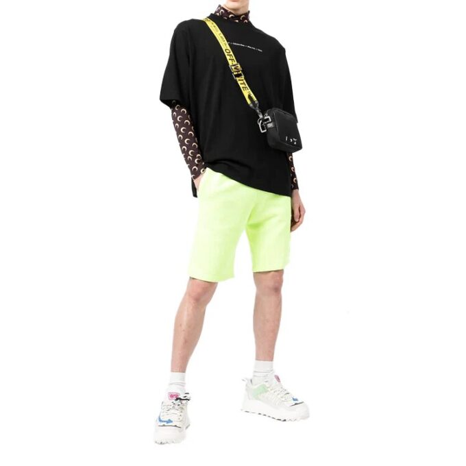 Off-White Herr FW21 T-shirt med pilmönster och alfabet, kortärmad, lös passform, svart