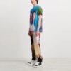 Off-White Herr FW21 T-shirt med spraymönster, rund hals och korta ärmar, blå
