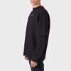 Off-White Herr FW21 T-shirt med tryck på ärmen, grön pil, långärmad, lös passform, svart