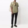 Off-White Herr FW21 T-shirt med tryck, rund hals, korta ärmar och lös passform, grön