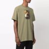 Off-White Herr FW21 T-shirt med tryck, rund hals, korta ärmar och lös passform, grön