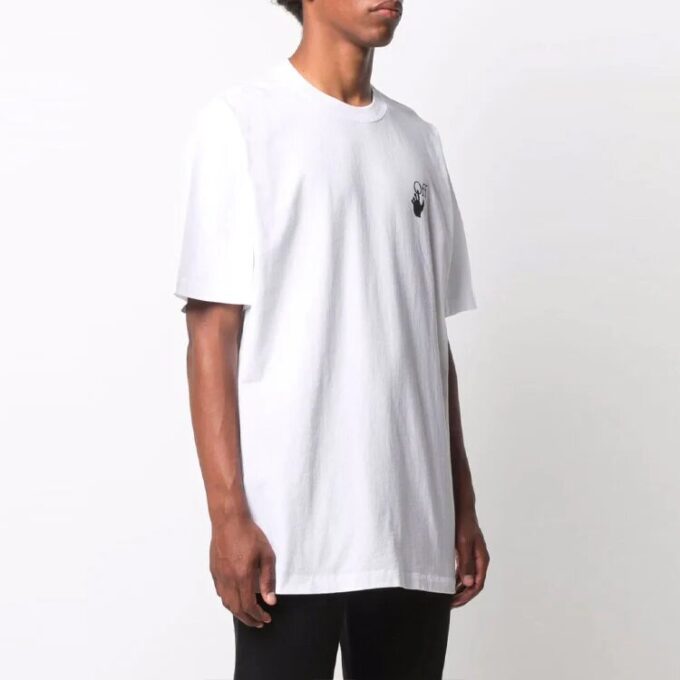 Off-White Herr FW21 White Arrow Kortärmad T-shirt i lös passform Vit