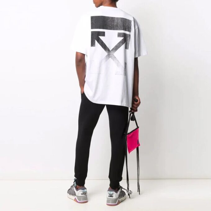 Off-White Herr FW21 White Arrow Kortärmad T-shirt i lös passform Vit