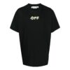 Off-White Herr FW22 Alfabet-logotypmönster Rund hals Kortärmad Löst sittande Svart T-shirt