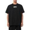Off-White Herr FW22 Alfabet-logotypmönster Rund hals Kortärmad Löst sittande Svart T-shirt