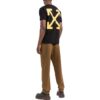 Off-White Herr FW22 Caravaggio Arrow Character Printing Casual kortärmad svart T-shirt